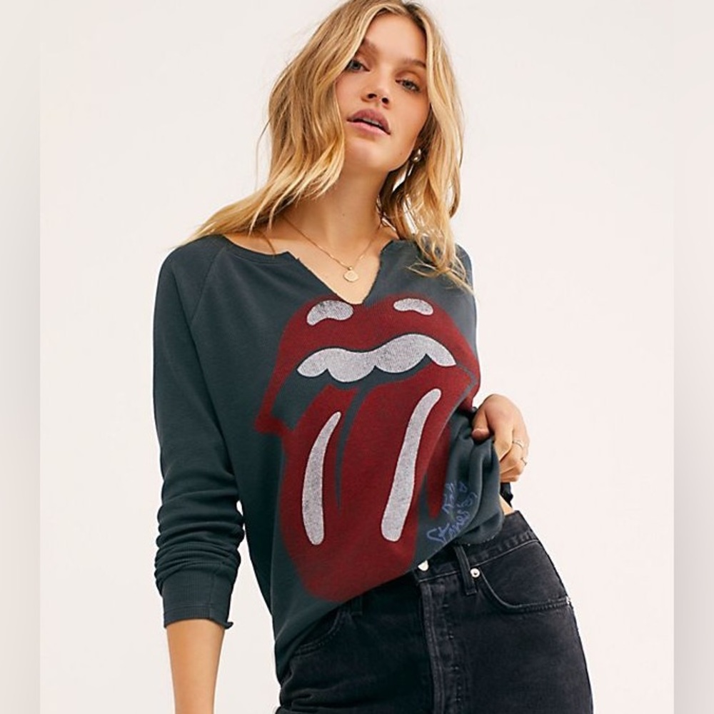Free people x Daydreamer Rolling Stones waffle tee